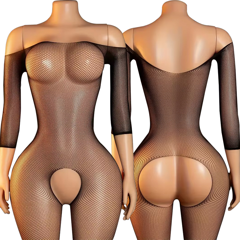 Bodystocking Fishnet - Sexy Women Black Mini Fishnet Bodystockings