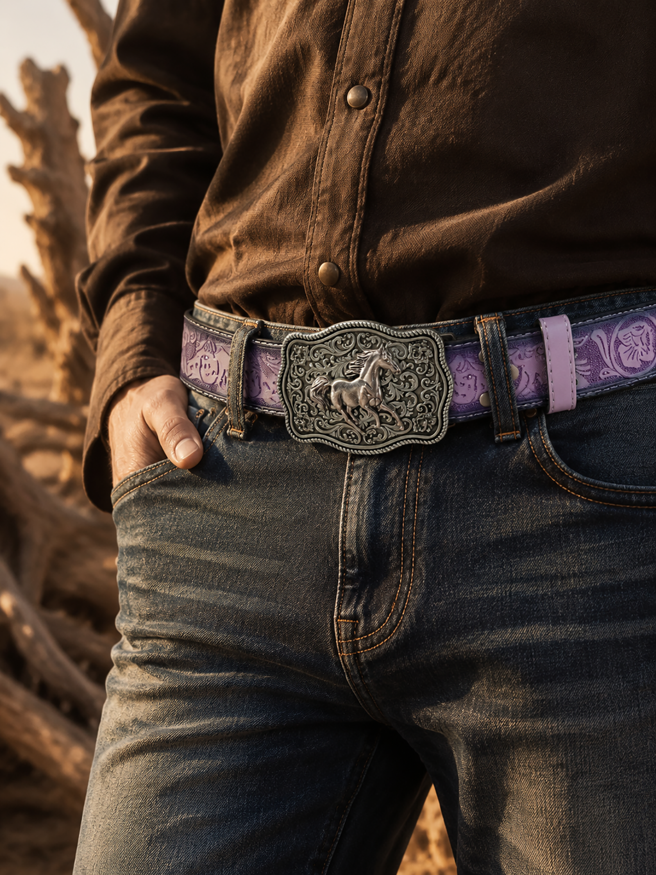 A purple Western cowboy-style  - Corset Waist Cinch recension och pris
