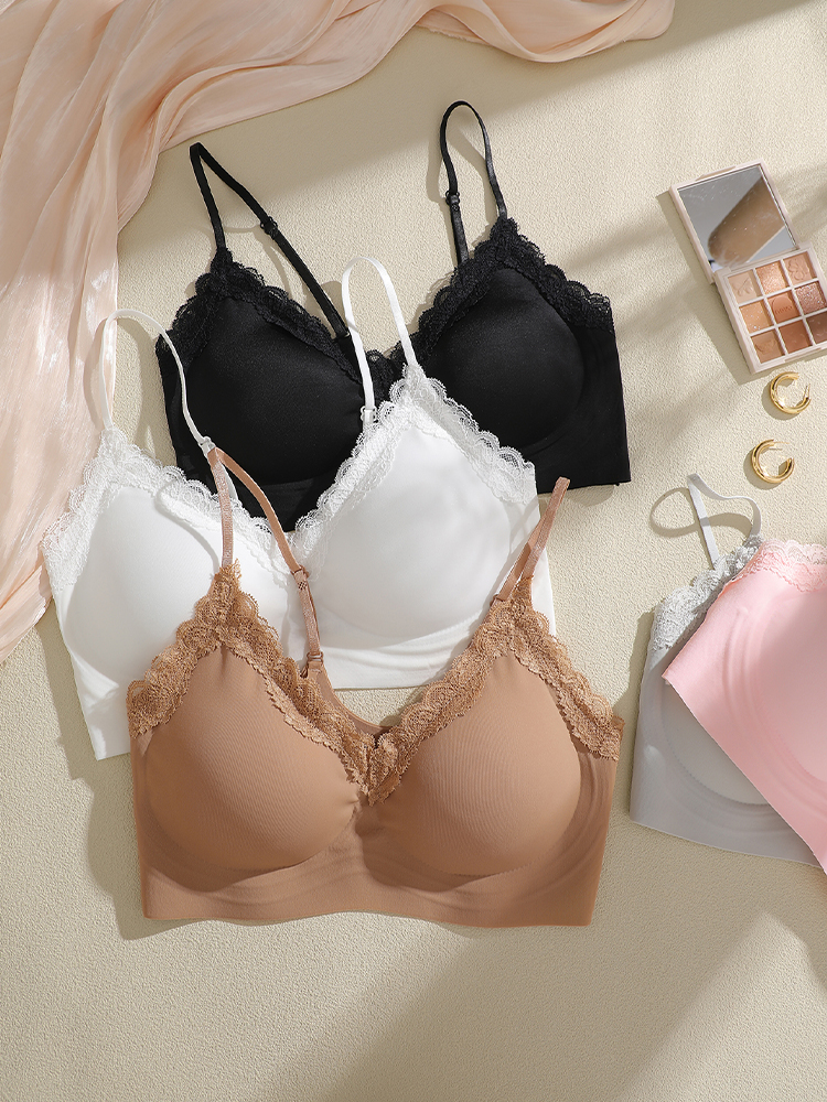 French Style Lace Bralette Fem - Bralette Wireless Soft recension och pris