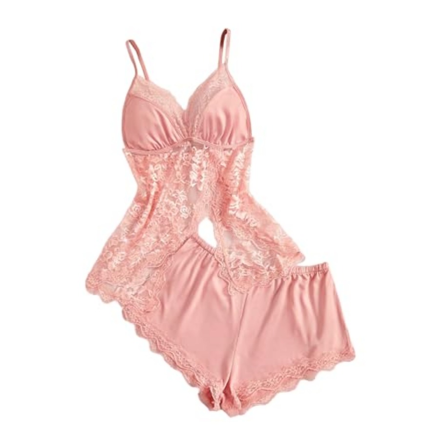 OYOANGLE Women's 2 Pcs Pajama  - Cami Top Lace recension och pris