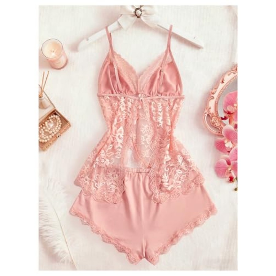 OYOANGLE Women's 2 Pcs Pajama  - Cami Top Lace recension och pris