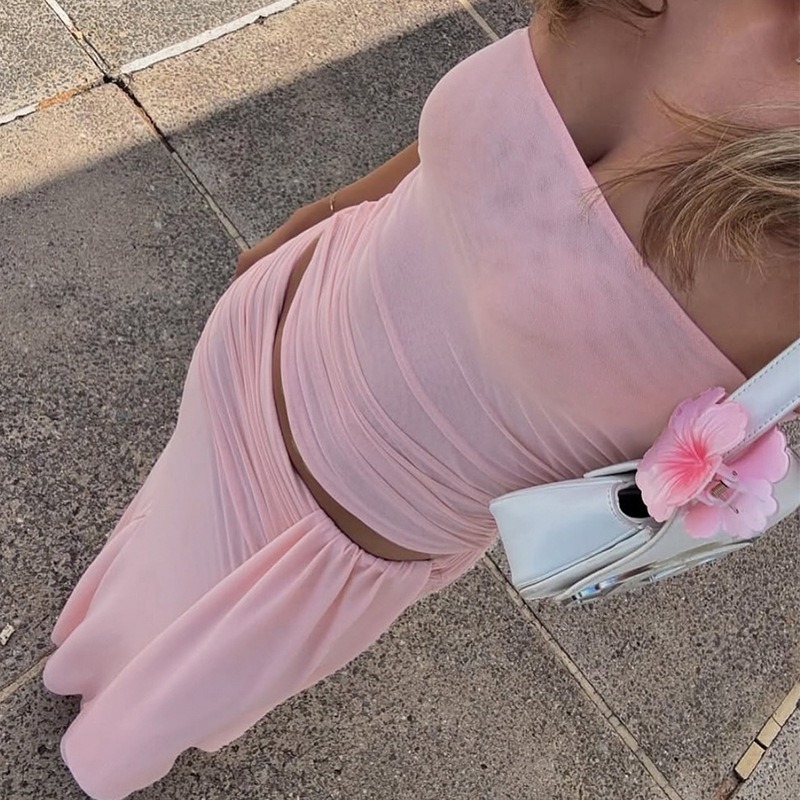Tuularose Pink Long Dress 2-Pi - Strapless Bra Backless recension och pris