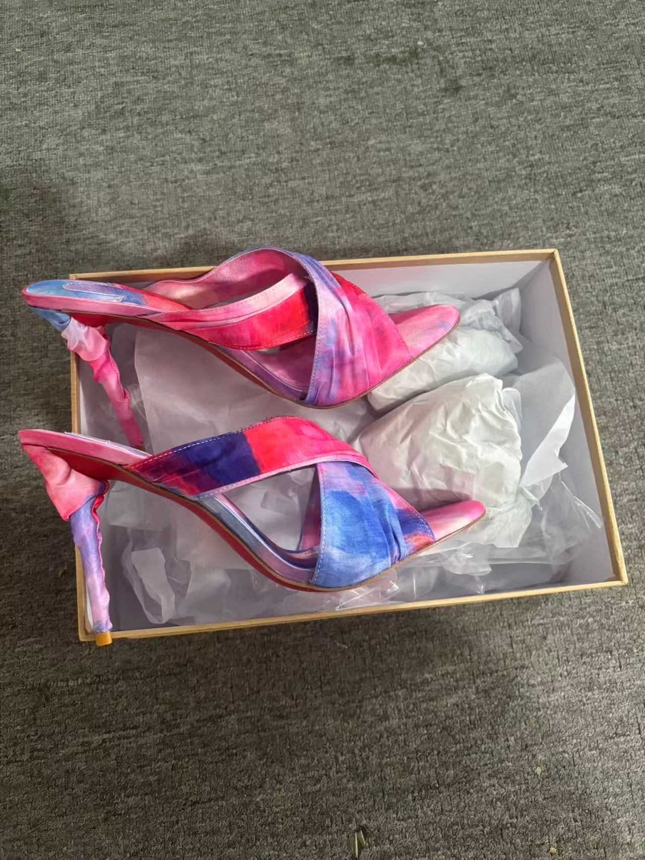 Women's Pink-Blue Tie-Dye Sati - Slip Dress Satin recension och pris