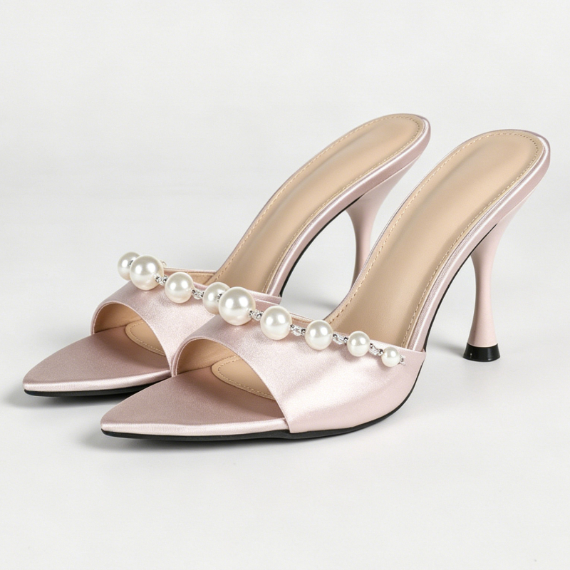 Elegant Satin Heeled Sandals W - Slip Dress Satin recension och pris