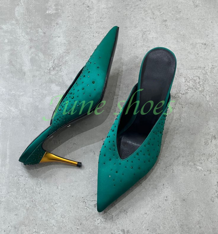 Lady Satin Dark Green Sequins  - Slip Dress Satin recension och pris