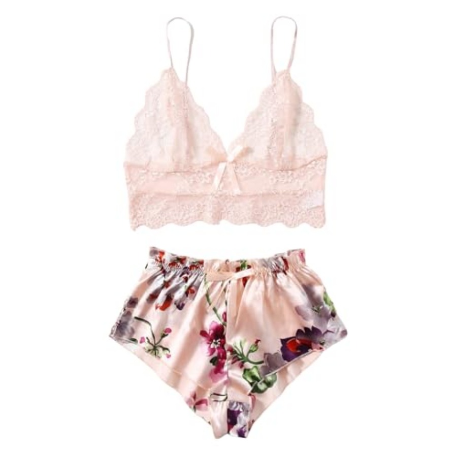 Women's 2 Pcs Lingerie Floral  - Cami Top Lace recension och pris